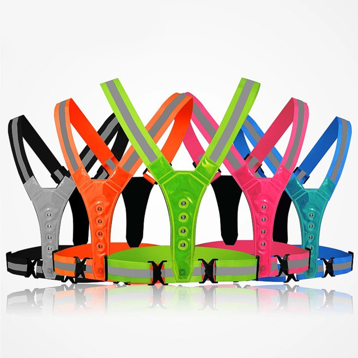 Running Gear Winter Men - Chaleco de seguridad LED ajustable para