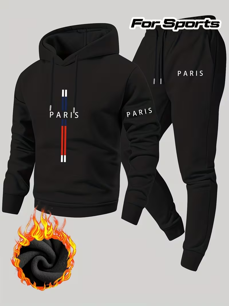 Running Gear Winter Men - Conjunto Urbano Casual de Dos Piezas
