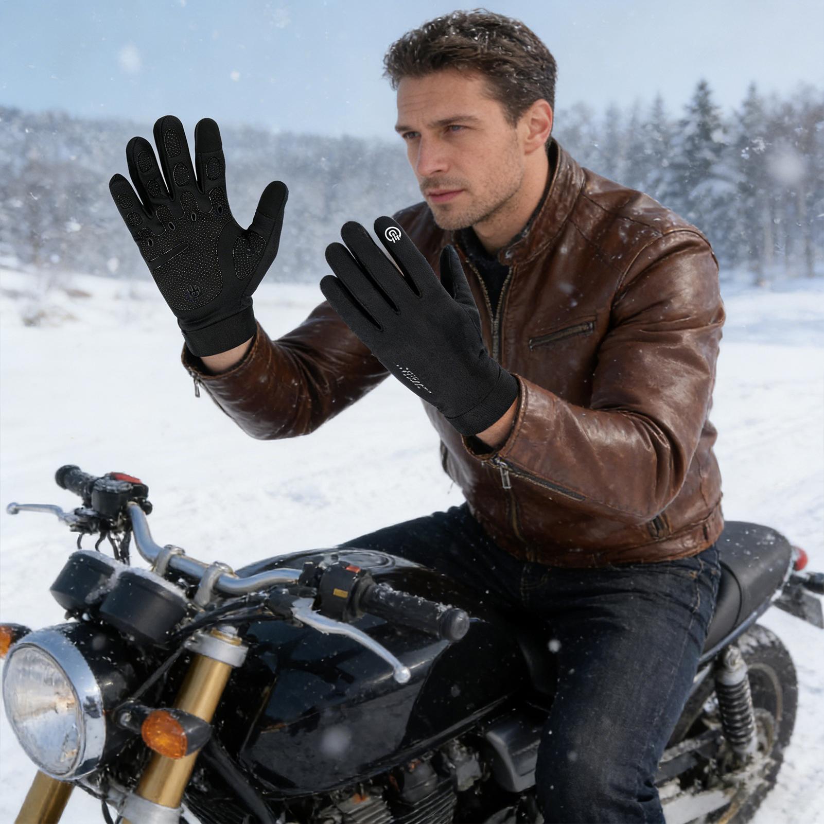 Running Gear Winter Men - Guantes de ciclismo de invierno con