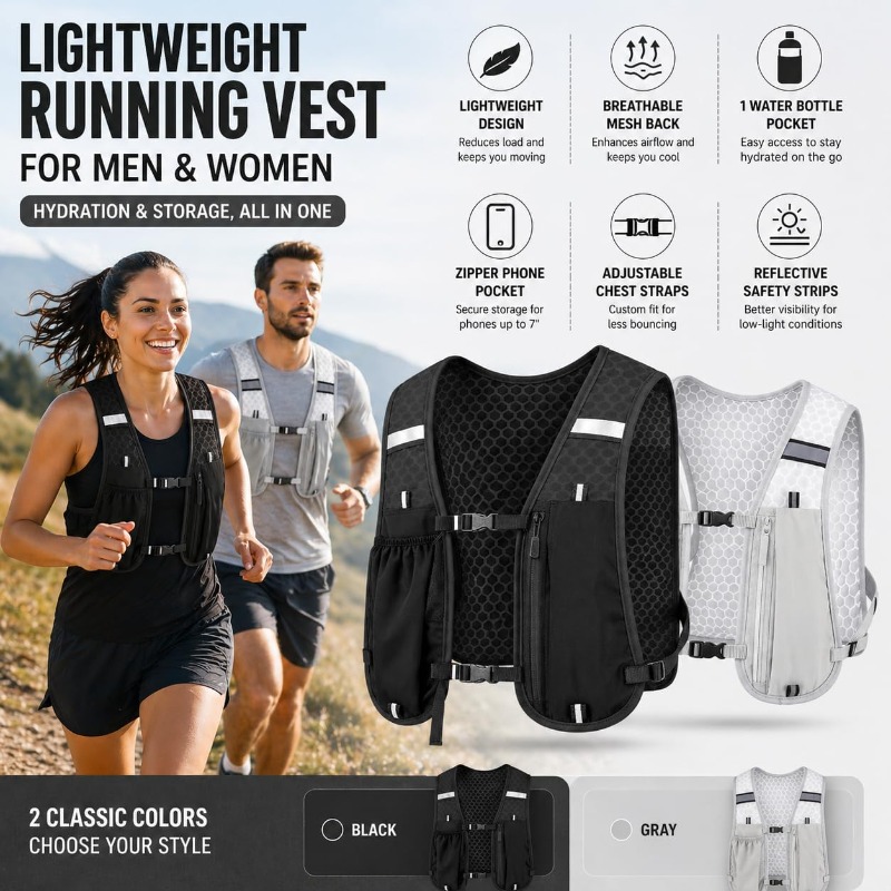 Chaleco Reflectante Ligero par - Running Gear Winter Men reseña y precio