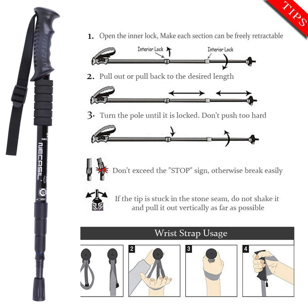 Bastones de Trekking, bastón n - Trekking Pole Carbon reseña y precio