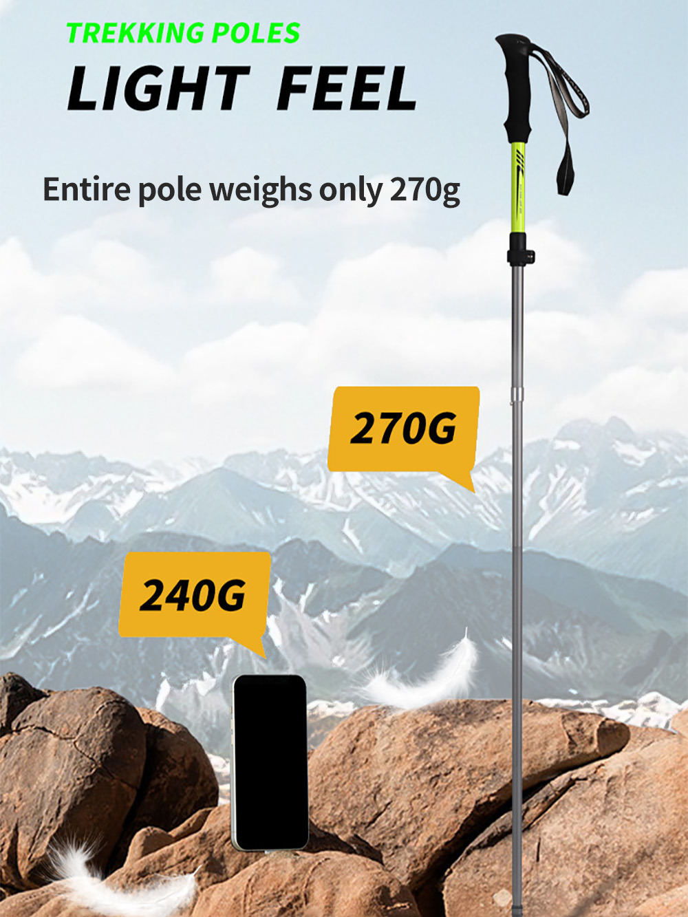 Bastón de Trekking plegable de - Trekking Pole Carbon reseña y precio