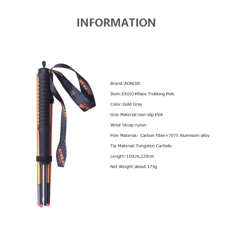 AONIJIE-bastón plegable ultral - Trekking Pole Carbon reseña y precio